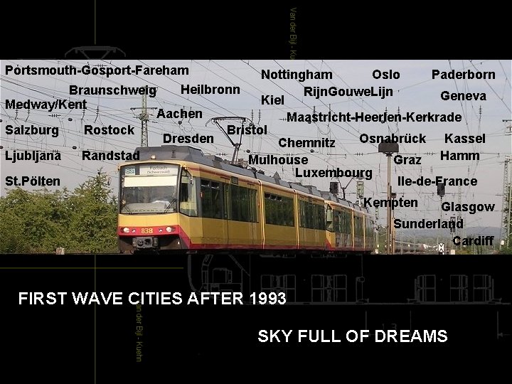 Portsmouth-Gosport-Fareham Nottingham Oslo Paderborn Heilbronn Braunschweig Rijn. Gouwe. Lijn Geneva Kiel Medway/Kent Aachen Maastricht-Heerlen-Kerkrade