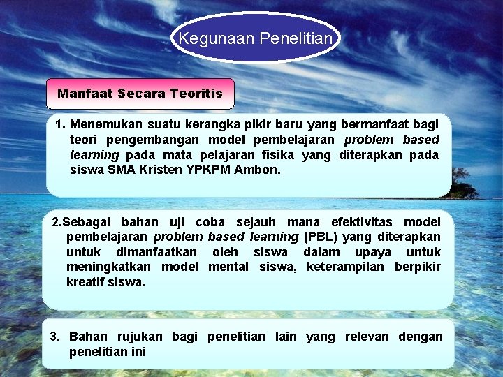 Kegunaan Penelitian Manfaat Secara Teoritis 1. Menemukan suatu kerangka pikir baru yang bermanfaat bagi