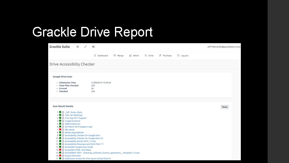 Grackle Drive Report 