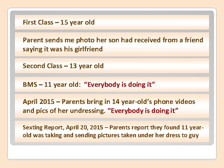 First Class – 15 year old Parent sends me photo her son had received