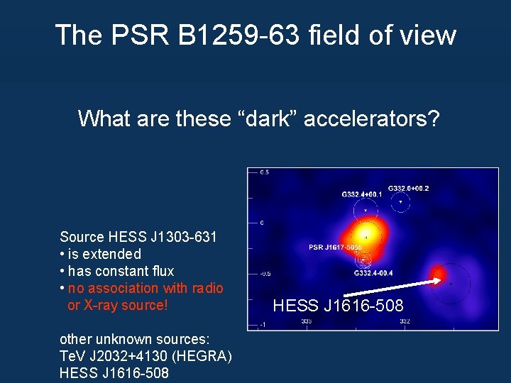 The PSR B 1259 -63 field of view HESS J 1303 -631 What are