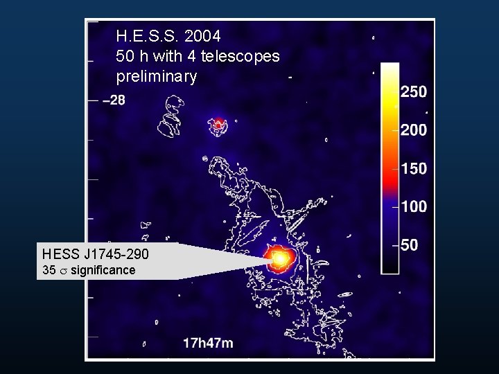 Das Galaktische Zentrum H. E. S. S. 2004 50 h with 4 telescopes preliminary