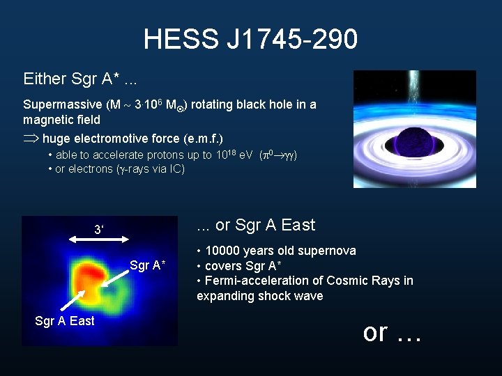 HESS J 1745 -290 Either Sgr A*. . . Supermassive (M 3. 106 M