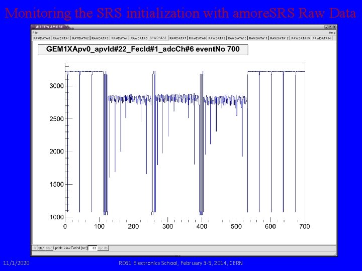 Monitoring the SRS initialization with amore. SRS Raw Data 11/1/2020 RD 51 Electronics School,