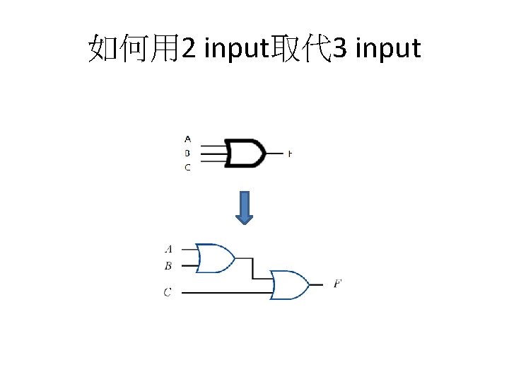 如何用 2 input取代 3 input 