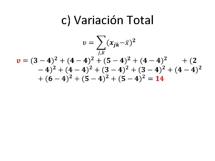 c) Variación Total c) Variación Total