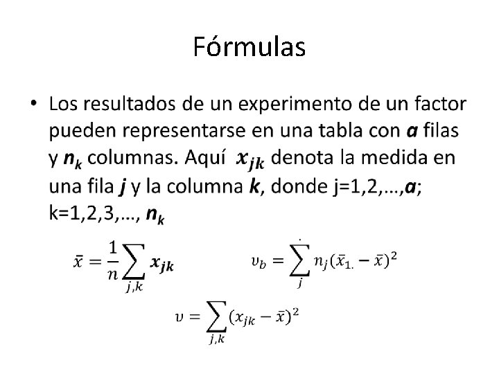 Fórmulas • 
