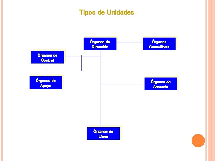 Tipos de Unidades Órganos de Dirección Órganos Consultivos Órganos de Control Órganos de Apoyo Tipos de Unidades Órganos de Dirección Órganos Consultivos Órganos de Control Órganos de Apoyo