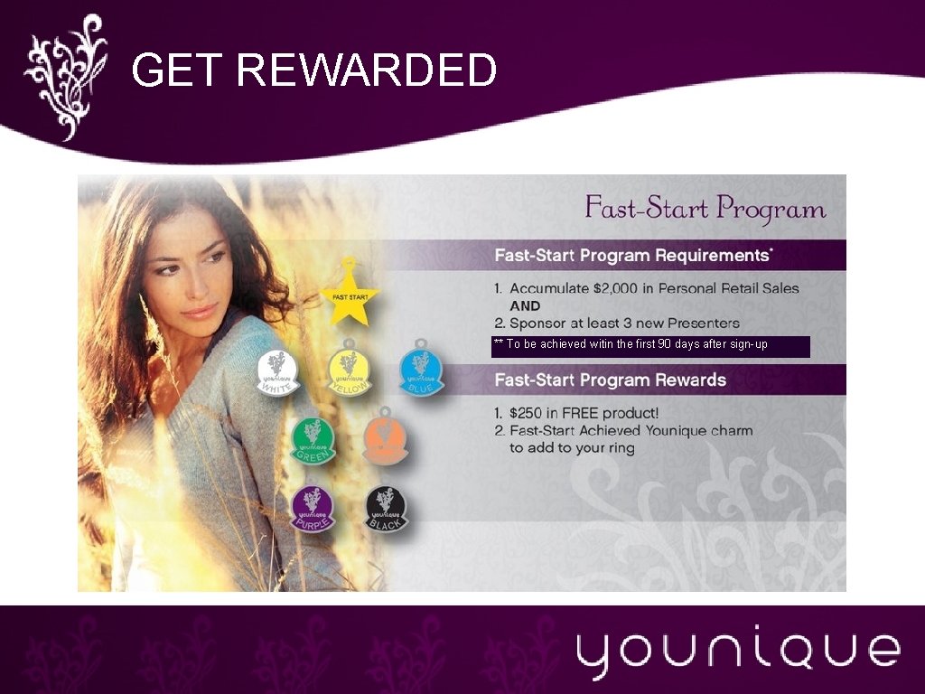 GET REWARDED ** To be achieved witin the first 90 days after sign-up 