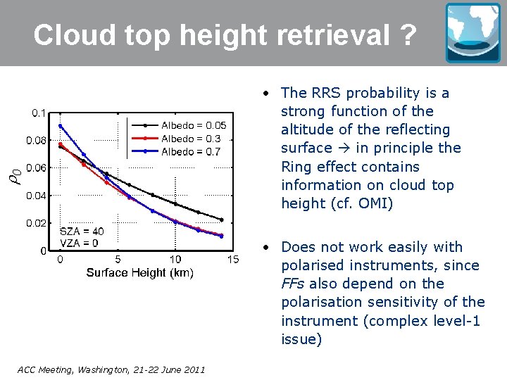  0 Cloud top height retrieval ? • The RRS probability is a strong