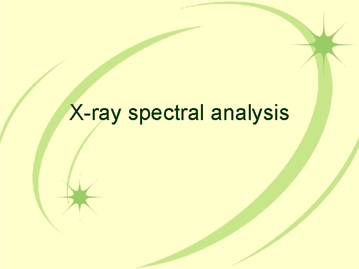 X-ray spectral analysis 