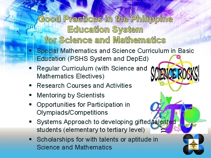 Good Practices in the Philippine Education System for Science and Mathematics § Special Mathematics