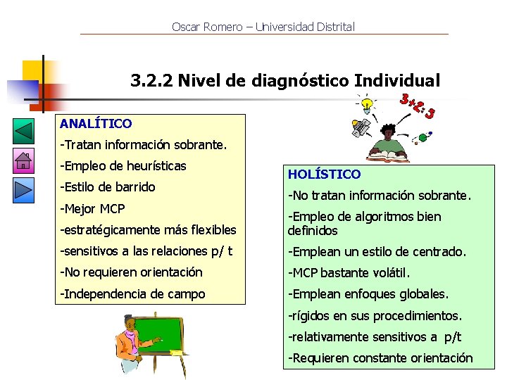 Oscar Romero – Universidad Distrital 3. 2. 2 Nivel de diagnóstico Individual ANALÍTICO -Tratan