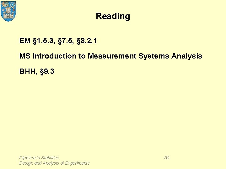 Reading EM § 1. 5. 3, § 7. 5, § 8. 2. 1 MS