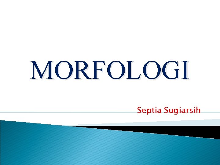 MORFOLOGI Septia Sugiarsih 