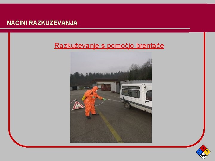 NAČINI RAZKUŽEVANJA Razkuževanje s pomočjo brentače 