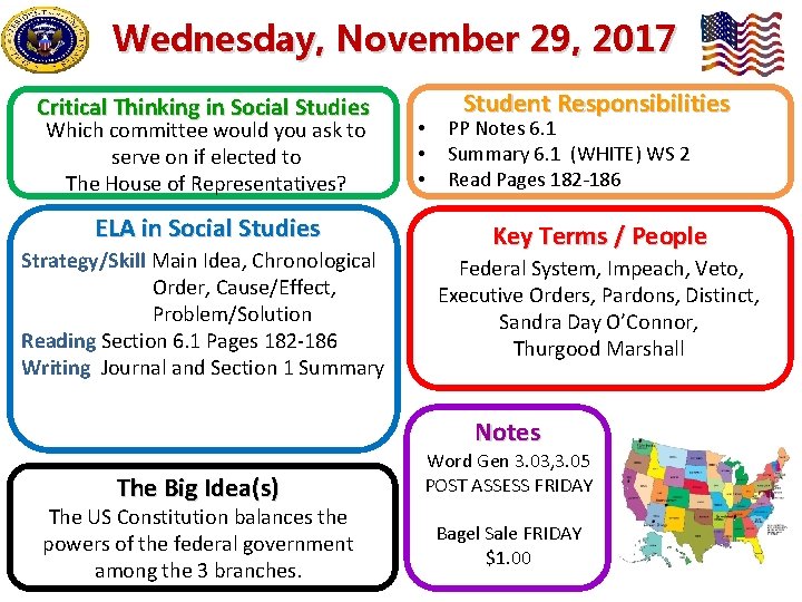 Wednesday, November 29, 2017 Critical Thinking in Social Studies Which committee would you ask