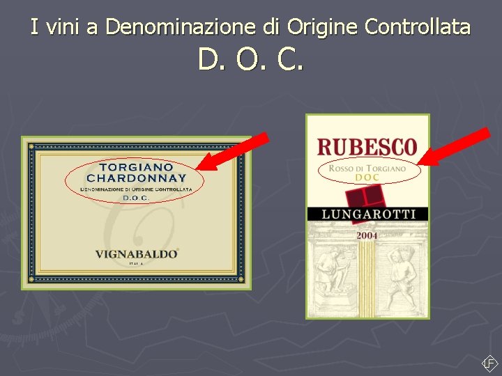 I vini a Denominazione di Origine Controllata D. O. C. LF I vini a Denominazione di Origine Controllata D. O. C. LF