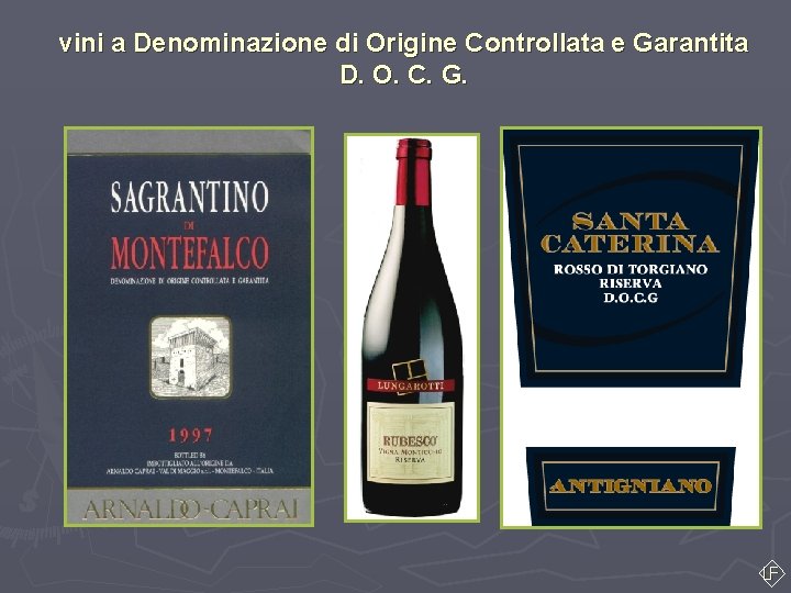 vini a Denominazione di Origine Controllata e Garantita D. O. C. G. LF vini a Denominazione di Origine Controllata e Garantita D. O. C. G. LF