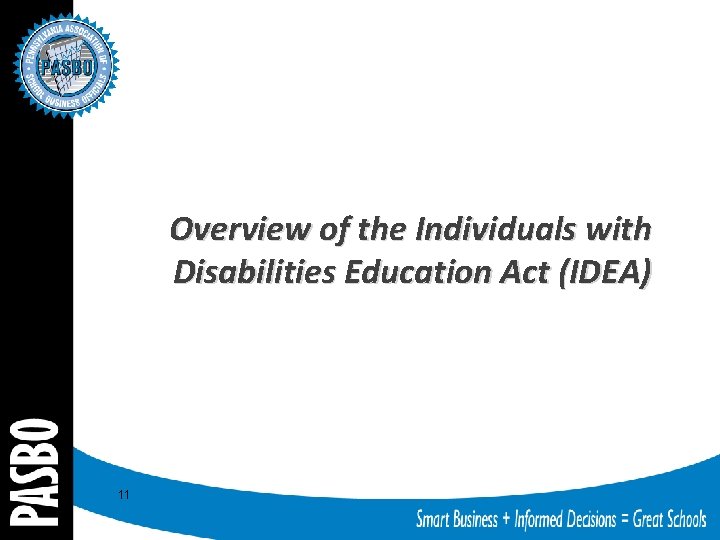 Overview of the Individuals with Disabilities Education Act (IDEA) 11 