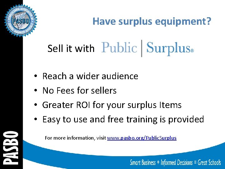 Have surplus equipment? Sell it with • • Reach a wider audience No Fees