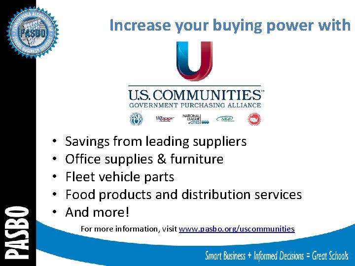Increase your buying power with • • • Savings from leading suppliers Office supplies