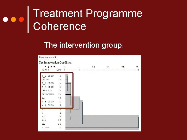 Treatment Programme Coherence The intervention group: 