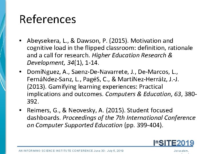 References • Abeysekera, L. , & Dawson, P. (2015). Motivation and cognitive load in References • Abeysekera, L. , & Dawson, P. (2015). Motivation and cognitive load in