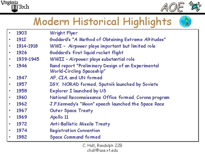 Modern Historical Highlights • • • 1903 1912 1914 -1918 1926 1939 -1945 1946