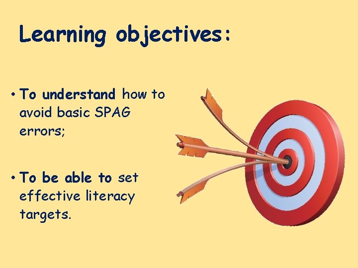 Learning objectives: • To understand how to avoid basic SPAG errors; • To be