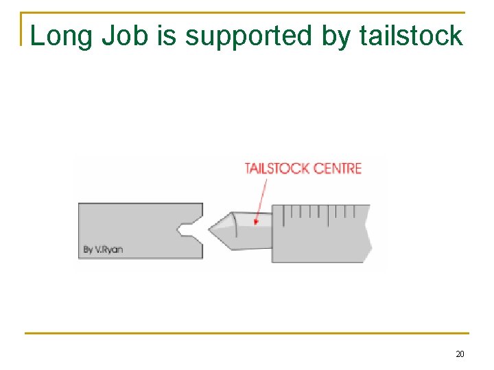 Long Job is supported by tailstock 20 Long Job is supported by tailstock 20
