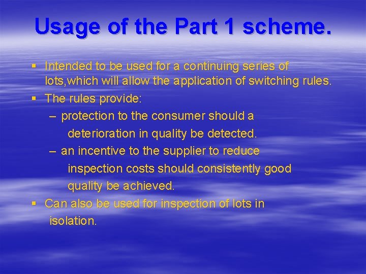 Usage of the Part 1 scheme. § Intended to be used for a continuing Usage of the Part 1 scheme. § Intended to be used for a continuing