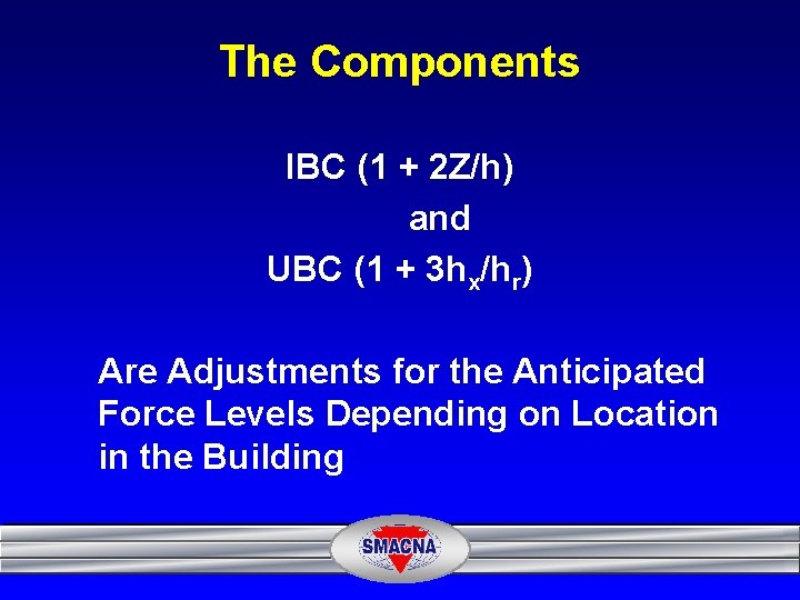 The Components IBC (1 + 2 Z/h) and UBC (1 + 3 hx/hr) Are