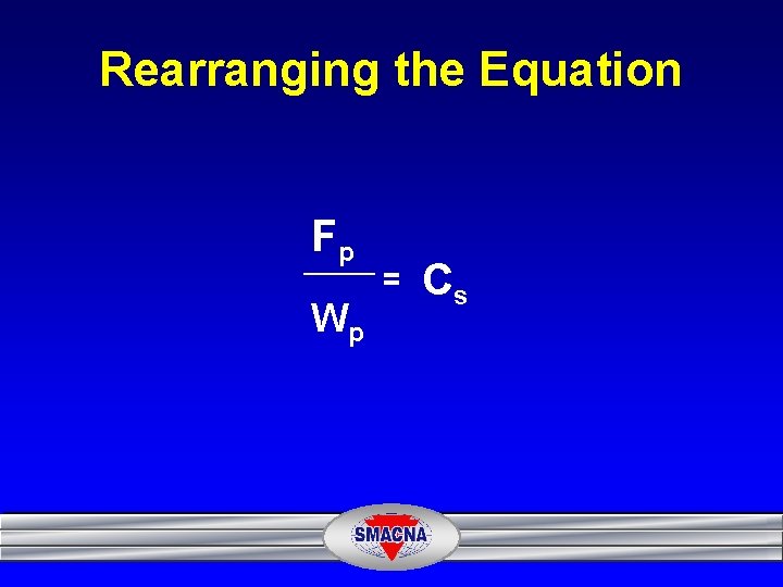 Rearranging the Equation Fp Wp = Cs 