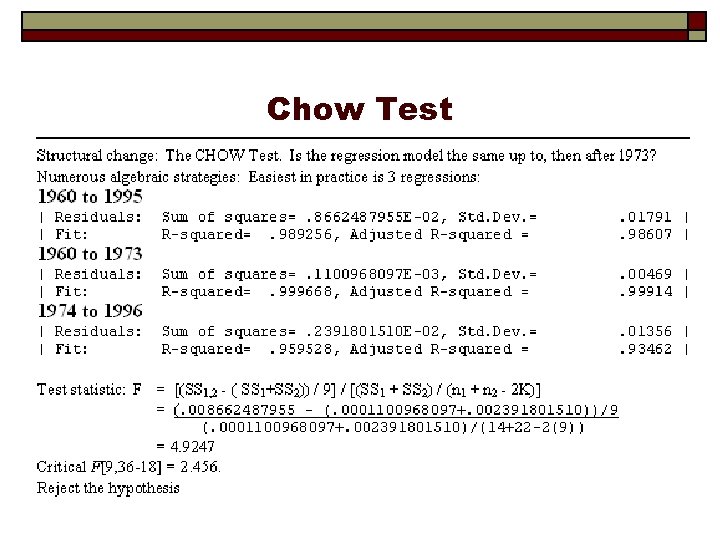 Chow Test 