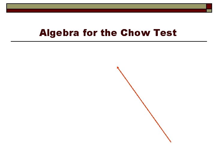 Algebra for the Chow Test 