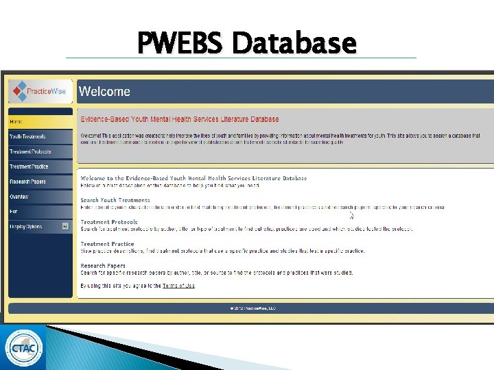 PWEBS Database PWEBS Database