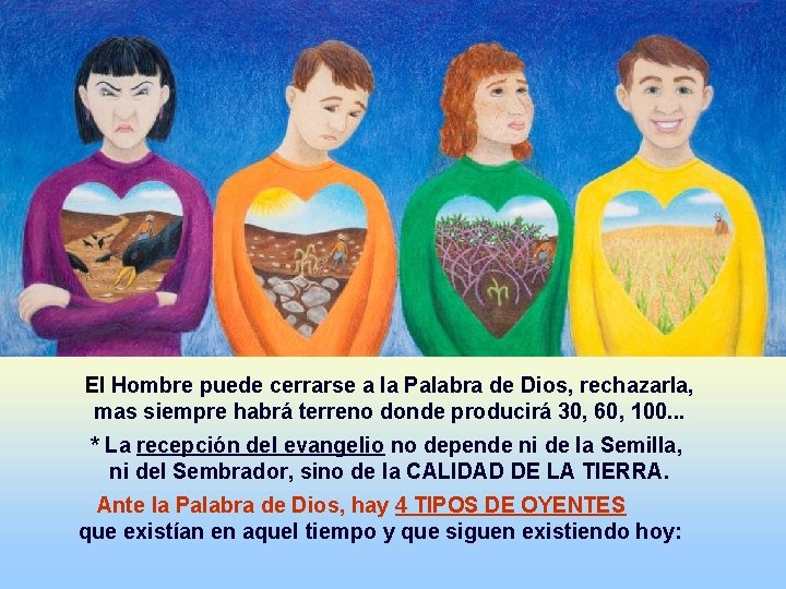 El Hombre puede cerrarse a la Palabra de Dios, rechazarla, mas siempre habrá terreno El Hombre puede cerrarse a la Palabra de Dios, rechazarla, mas siempre habrá terreno