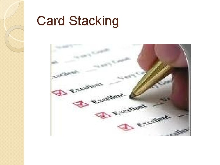 Card Stacking 