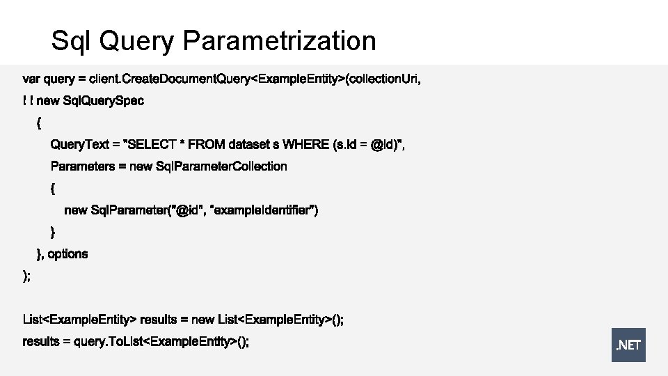 Sql Query Parametrization 