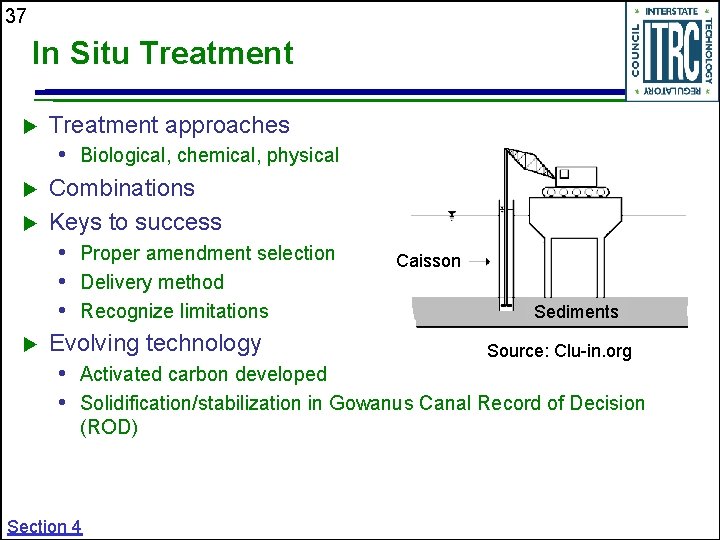 37 In Situ Treatment approaches • Biological, chemical, physical Combinations Keys to success •