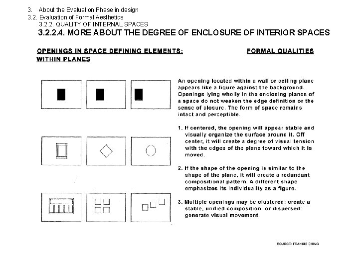 3. About the Evaluation Phase in design 3. 2. Evaluation of Formal Aesthetics 3.