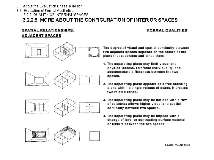 3. About the Evaluation Phase in design 3. 2. Evaluation of Formal Aesthetics 3.