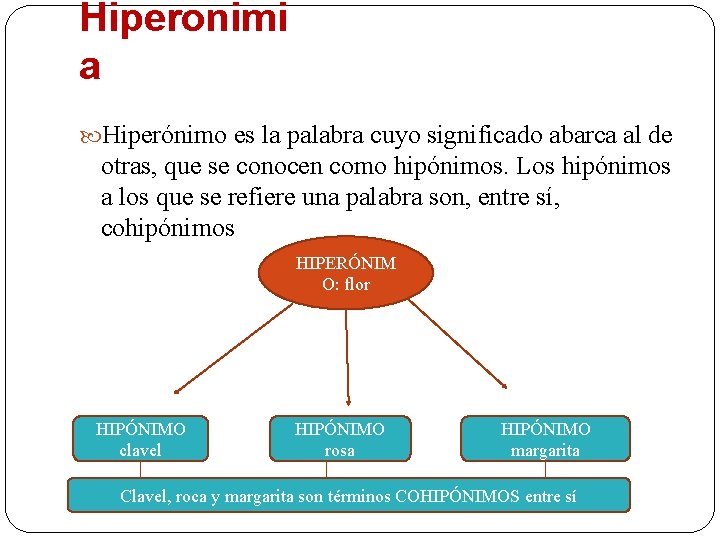 Hiperonimi a Hiperónimo es la palabra cuyo significado abarca al de otras, que se Hiperonimi a Hiperónimo es la palabra cuyo significado abarca al de otras, que se