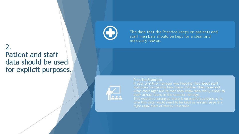 The data that the Practice keeps on patients and staff members should be kept