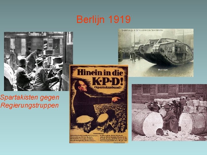 Spartakisten gegen Regierungstruppen Berlijn 1919 