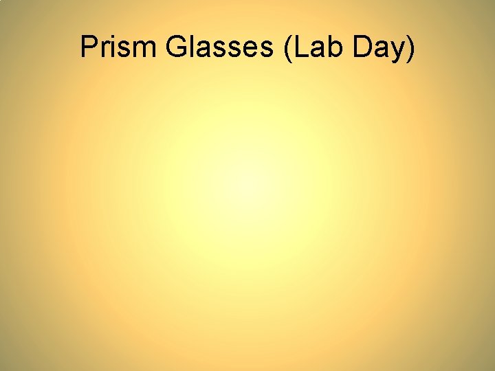 Prism Glasses (Lab Day) 