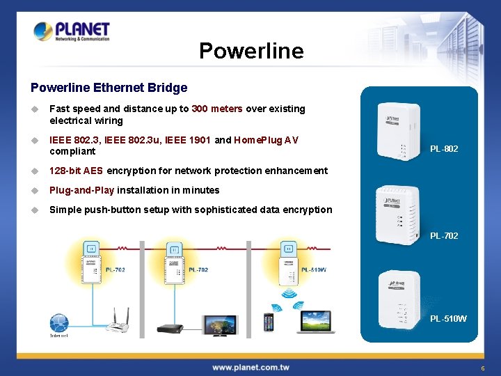 Powerline Ethernet Bridge u Fast speed and distance up to 300 meters over existing