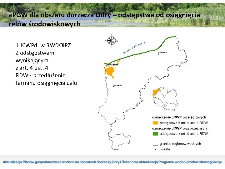 a. PGW dla obszaru dorzecza Odry – odstępstwa od osiągnięcia celów środowiskowych 1 JCWPd