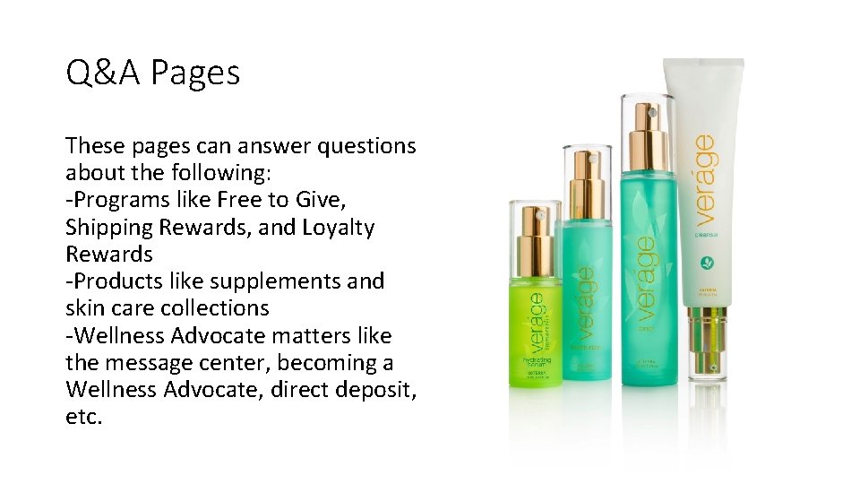 Q&A Pages These pages can answer questions about the following: -Programs like Free to